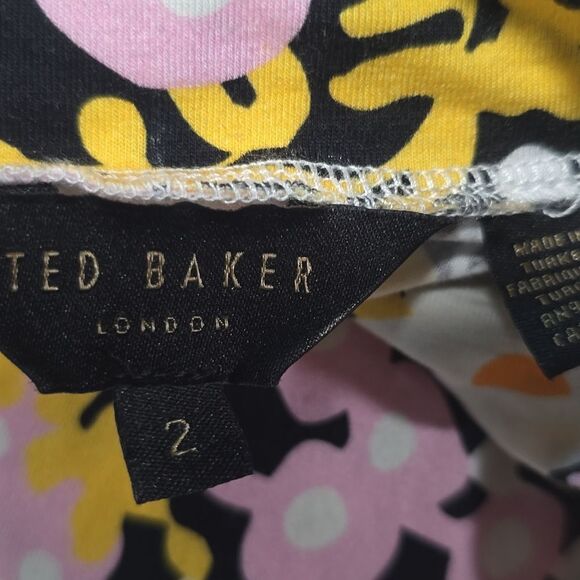 Ted Baker Delilah Bodycon Printed Dress Floral Long Sleeve Mock Neck Size‎ 6 - Picture 5 of 14